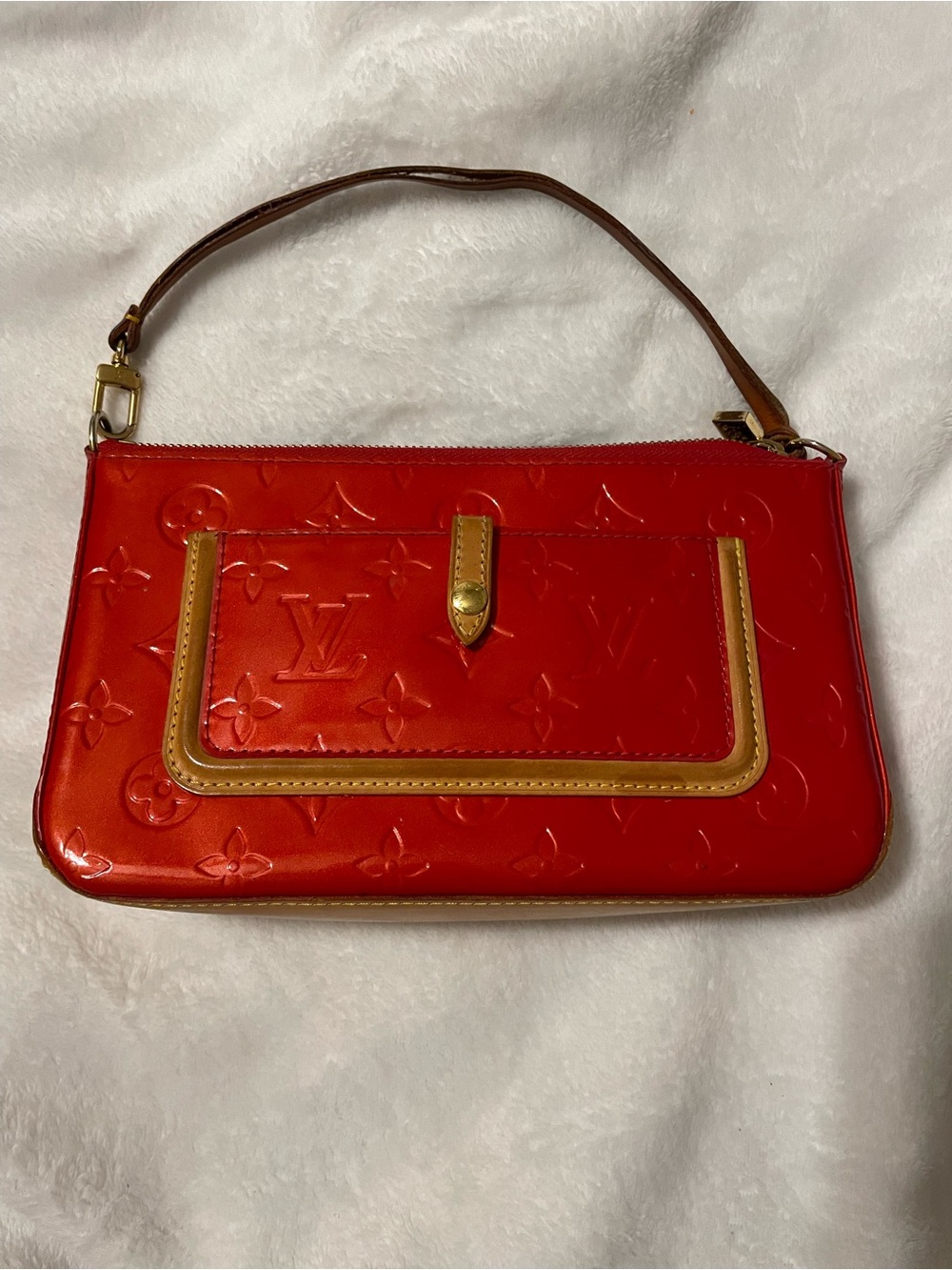 Louis Vuitton Red Patent Vernis Mallory Square Bag
